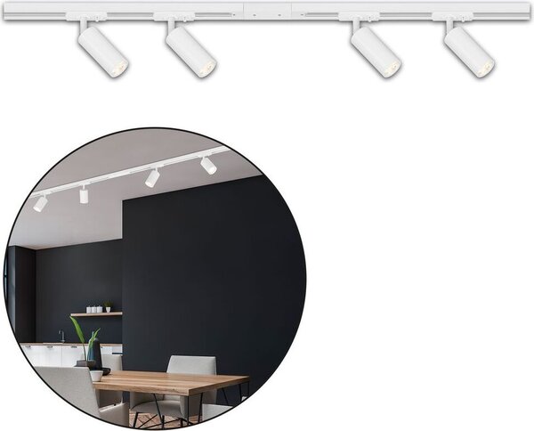 Sistema di binari Briloner Rail, set completo, 4x faretti LED, bianco