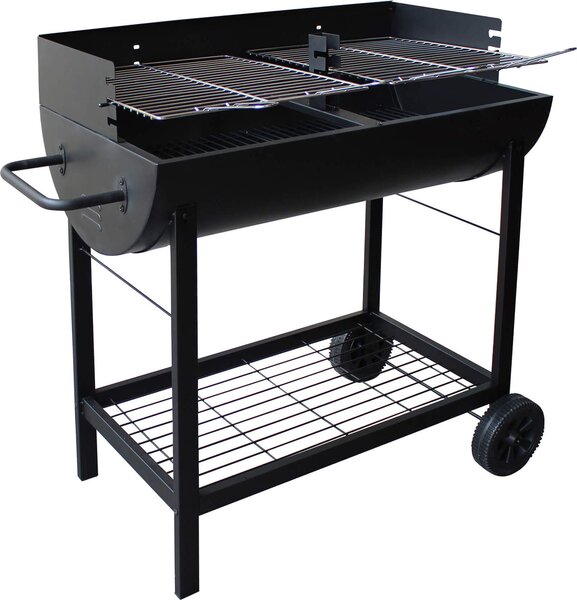Barbecue a carbone con doppia griglia di cottura e ruote Franklin
