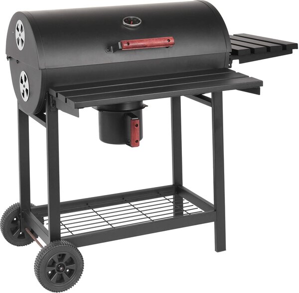 Barbecue a carbone con ruote coperchio ed appoggi laterali Bristol