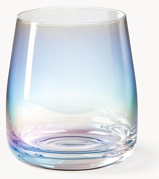 Set di 4 bicchieri in vetro soffiato iridescente Ellery