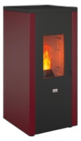 Stufa a pellet in acciaio 7 Kw con uscita fumi posteriore e dispositivo antiscoppio A+ Queen 77 EVO 5.0 - Bordeaux