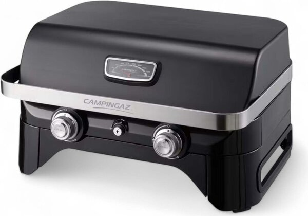 Barbecue a gas con 2 bruciatori 58x36 cm potenza 5kw accensione instastart coperchio smaltato Campingaz Attitude 2100 LX