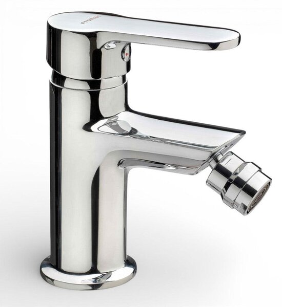 Miscelatore bidet in acciaio cromato con scarico e flessibili