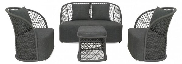 Salotto da giardino con struttura in alluminio e rivestimento in corda Nido Urban