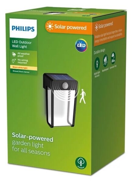 Philips - Applique a LED solare con sensore SHROUD LED/2,3W/3,7V IP44