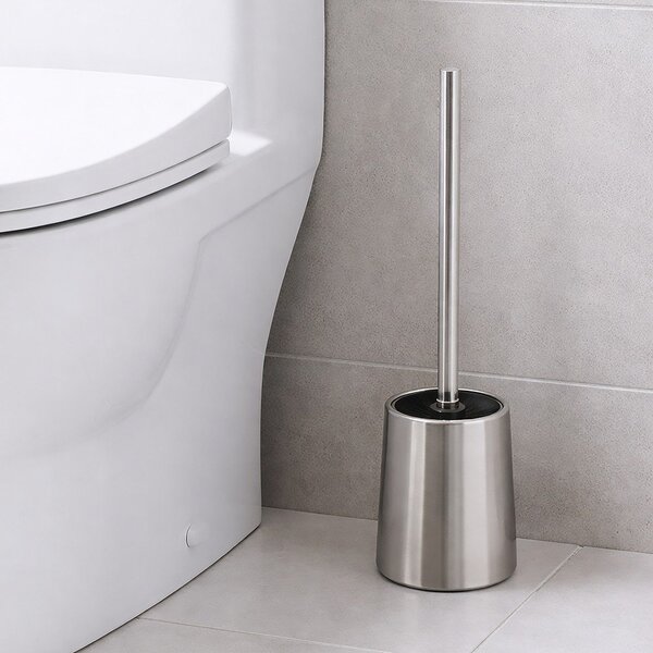 Scopino WC color argento opaco in acciaio inox – Orion