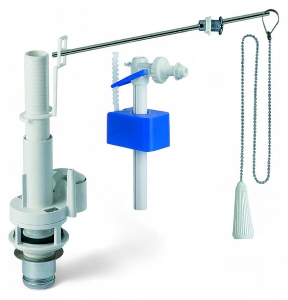 Kit di scarico per cassetta wc alta con galleggiante blu rambo 3/8"