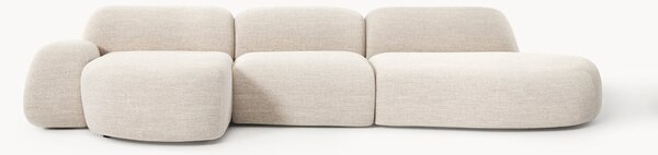 Divano angolare componibile 4 posti in bouclé con chaise longue Wolke