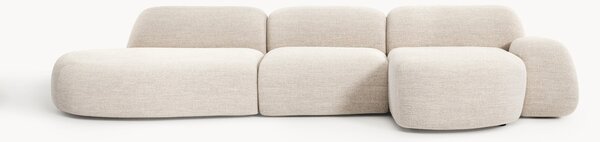 Divano angolare componibile 4 posti in bouclé con chaise longue Wolke