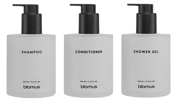 Dispenser per sapone da parete bianchi in vetro 3 pz 350 ml Kirei – Blomus
