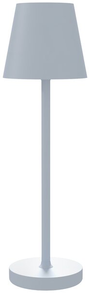HOMCOM Lampada da Tavolo Portatile in Acrilico e Metallo da 3600mAh con Cavo di Ricarica, Ø11.2x36.5 cm, Grigio | Aosom Italy