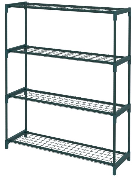 Outsunny Scaffale Porta Piante a 4 Livelli da Esterno e Interno in Acciaio, 89x28x107cm, Verde