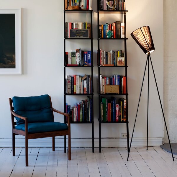 Lampada da terra Northern, Oslo Wood, dimmerabile, Nero, Soggiorno, Tessuto / Tessile, Design