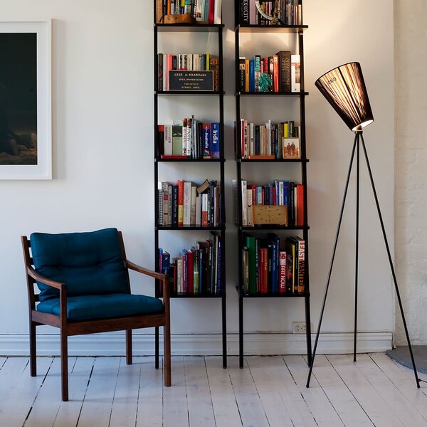 Lampada da terra Northern, Oslo Wood, dimmerabile, Nero, Soggiorno, Tessuto / Tessile, Design