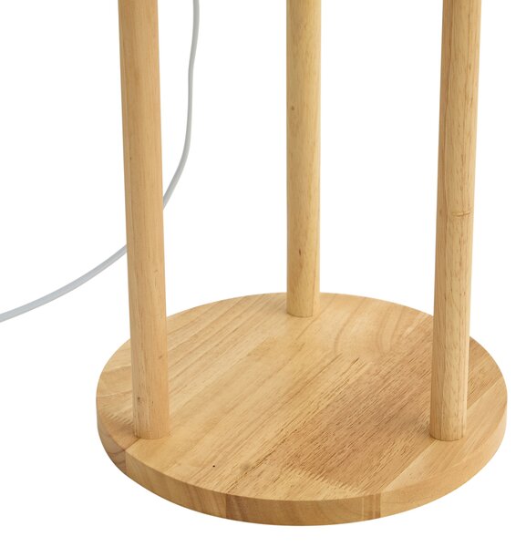 Lampada da terra moderna in legno con paralume beige - Stojon