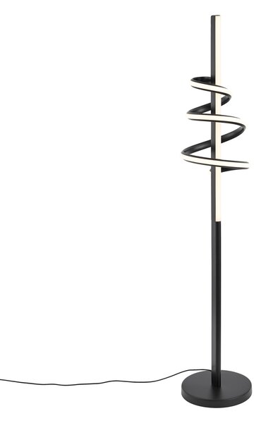 Lampada da terra di design nera con LED dimmerabile e interruttore a 3 vie - Rolla