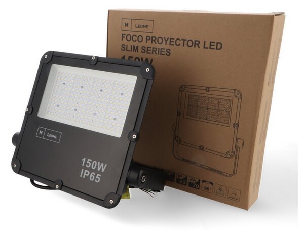 Faro proiettore Led Slim 150W Nero da esterno IP65 Bianco freddo 5000K M LEDME