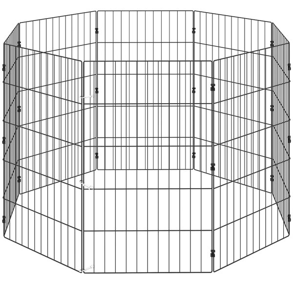 PawHut Recinto per Cani Recinto Espandibile Pieghevole in Metallo 50x80 cm Nero | Aosom Italy