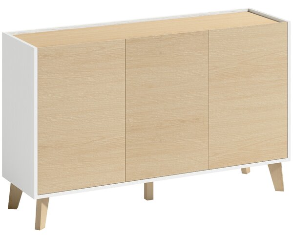 HOMCOM Credenza Buffet con Ante Soft-Close 120 cm Effetto Legno e Bianco | Aosom Italy