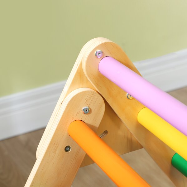 AIYAPLAY Gioco da Arrampicata con Triangolo e Pannello Scivolo ed Arrampicata, per Bambini 18-48 Mesi, Multicolore | Aosom Italy