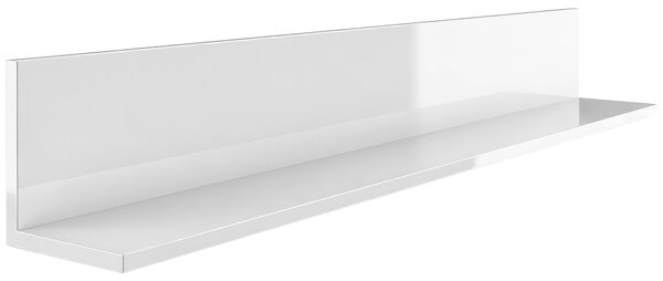HOMCOM Mensola da Muro per Soggiorno e Camera da Letto, Spessore 1.5 cm, in Legno in Finitura Lucida, Bianco | Aosom Italy