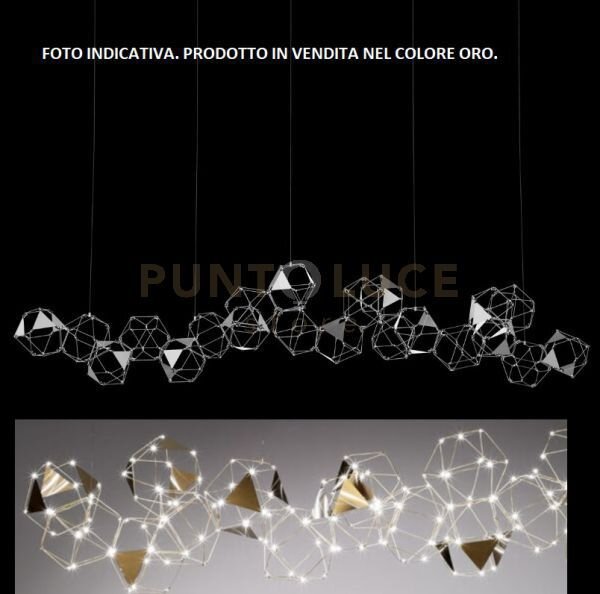 Lucciola 21 pro lampada a sospensione, oro con triangolo in metall