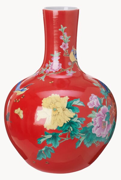 Vaso in porcellana dipinto a mano Ball, alt. 57 cm