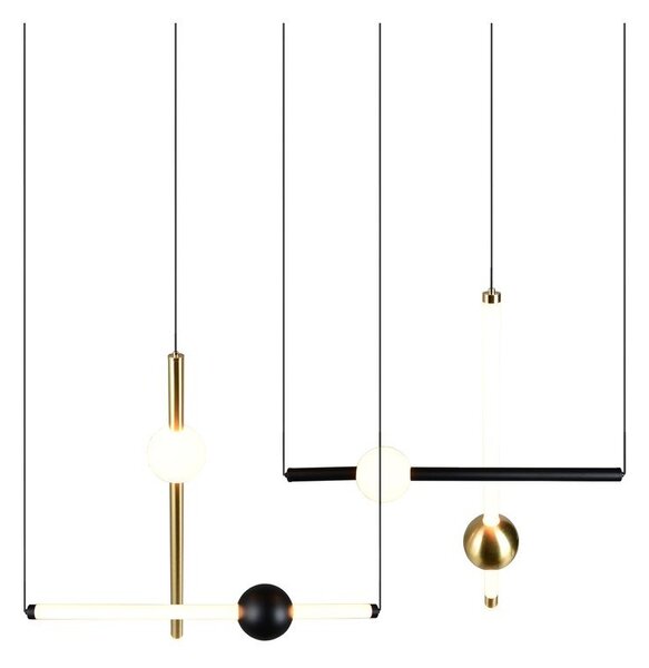 Lampadario LED nero/dorato con intensità regolabile Melita – Trio