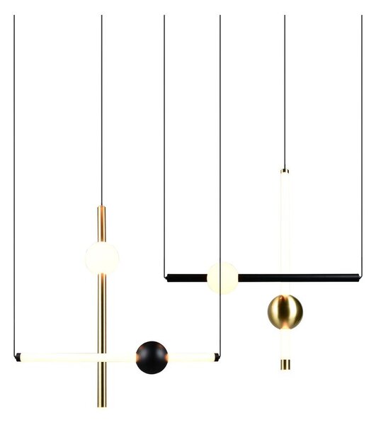 Lampadario LED nero/dorato con intensità regolabile Melita – Trio