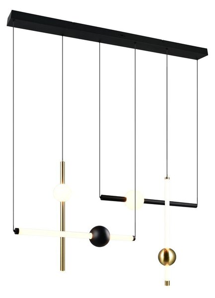 Lampadario LED nero/dorato con intensità regolabile Melita – Trio
