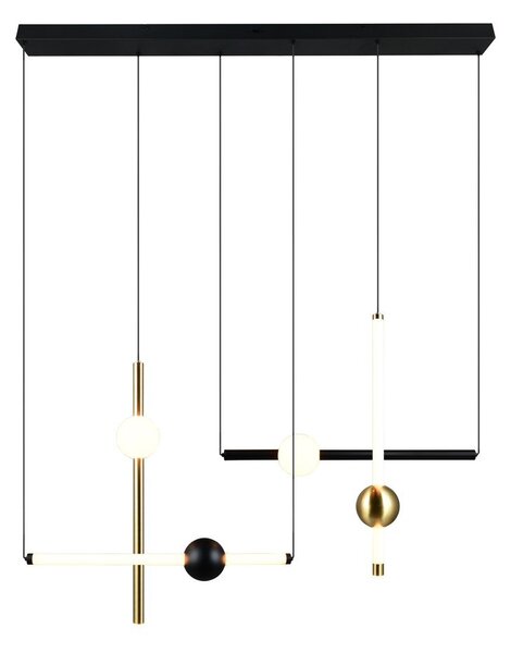 Lampadario LED nero/dorato con intensità regolabile Melita – Trio
