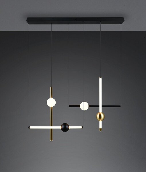 Lampadario LED nero/dorato con intensità regolabile Melita – Trio