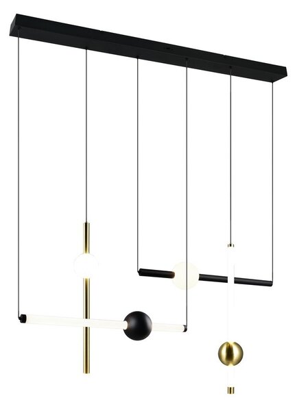 Lampadario LED nero/dorato con intensità regolabile Melita – Trio