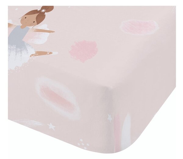 Lenzuolo con angoli per bambini rosa per culla 70x140 cm Dancing Fairies – Catherine Lansfield