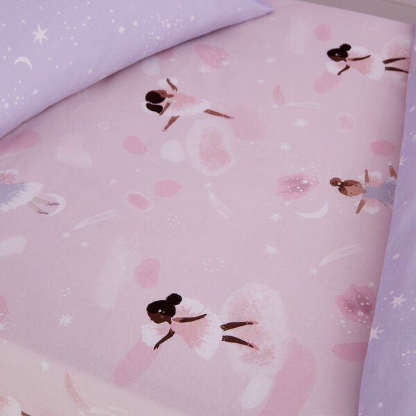 Lenzuolo con angoli per bambini rosa per culla 70x140 cm Dancing Fairies – Catherine Lansfield