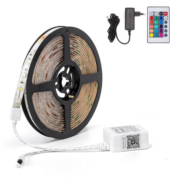 Striscia Led Smart 12V 16,5W 5 metri WiFi RGB CCT luce regolabile e dimmerabile Aigostar