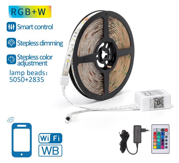 Striscia Led Smart 12V 16,5W 5 metri WiFi RGB CCT luce regolabile e dimmerabile Aigostar
