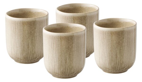 Tazzine in set beige in gres 4 pz 360 ml Viola – House Nordic