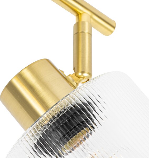 Faretto da soffitto dorato con vetro 2 luci orientabile - Laura