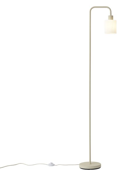 Lampada da terra scandinava beige con vetro bianco - Wisp