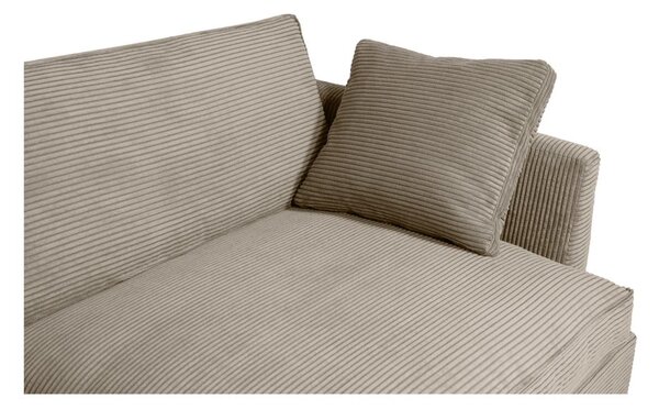 Poltrona beige con rivestimento in velluto a coste Mobby – Scandic