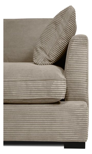Poltrona beige con rivestimento in velluto a coste Mobby – Scandic