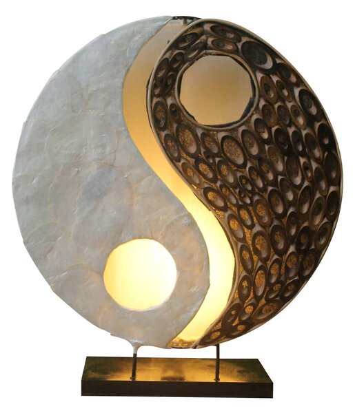 Woru Lampada tavolo Ying Yang materiali naturali, 30 cm