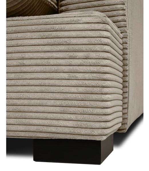 Poltrona beige con rivestimento in velluto a coste Mobby – Scandic