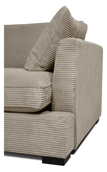 Poltrona beige con rivestimento in velluto a coste Mobby – Scandic