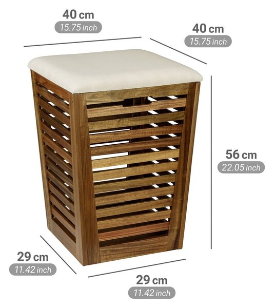 Cesta per il bucato colore naturale scuro in legno 55 l Fondi – Wenko