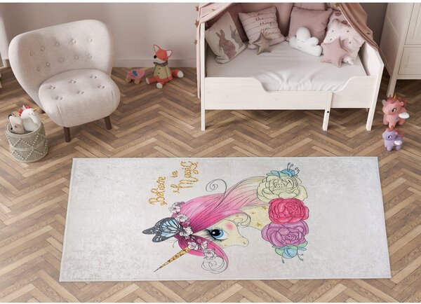 Tappeto per bambini avorio lavabile 100x160 cm Cute Unicorn – Vitaus