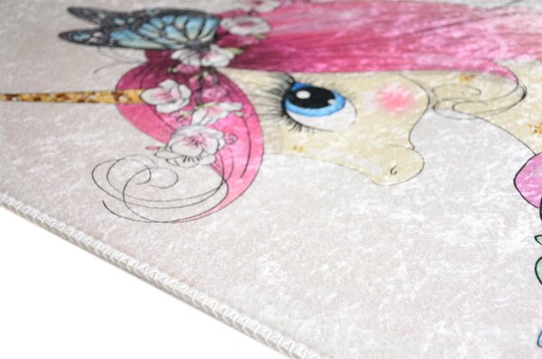 Tappeto per bambini avorio lavabile 100x160 cm Cute Unicorn – Vitaus
