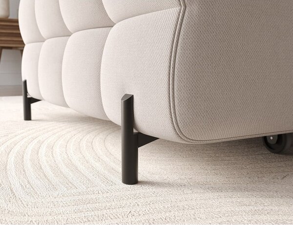 Divano angolare beige allungabile/con contenitore (con penisola a sinistra/con chaise lounge) e rivestimento in velluto Felro – ELTAP