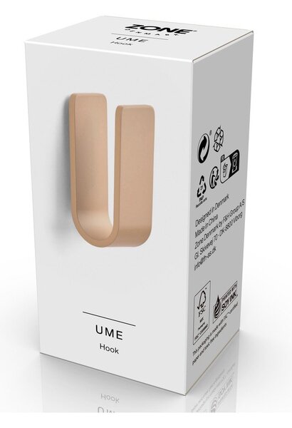Gancio da parete beige in alluminio Ume – Zone